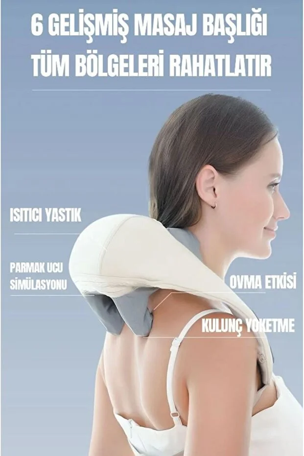 Şarjlı Ovmalı Isıtmalı Boyun Sırtbel Omuz Cihazı Bacak Insan Eli Yoğurma Hissi Veren Masaj Aleti